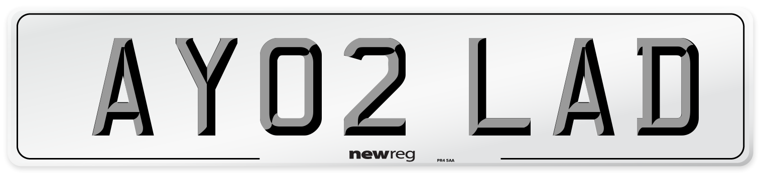 AY02 LAD Number Plate from New Reg